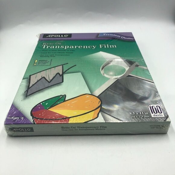 Apollo Write On Clear Transparency Clear Film for Markers Box Open Box 8.5 x 11 - Picture 3 of 8